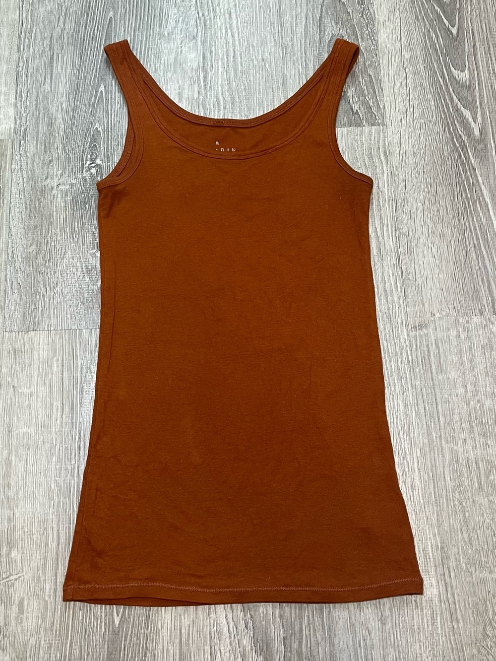 A New Day Size Small Burnt Orange Cotton Modal Basic Tank Top